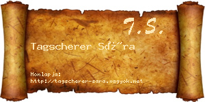 Tagscherer Sára névjegykártya